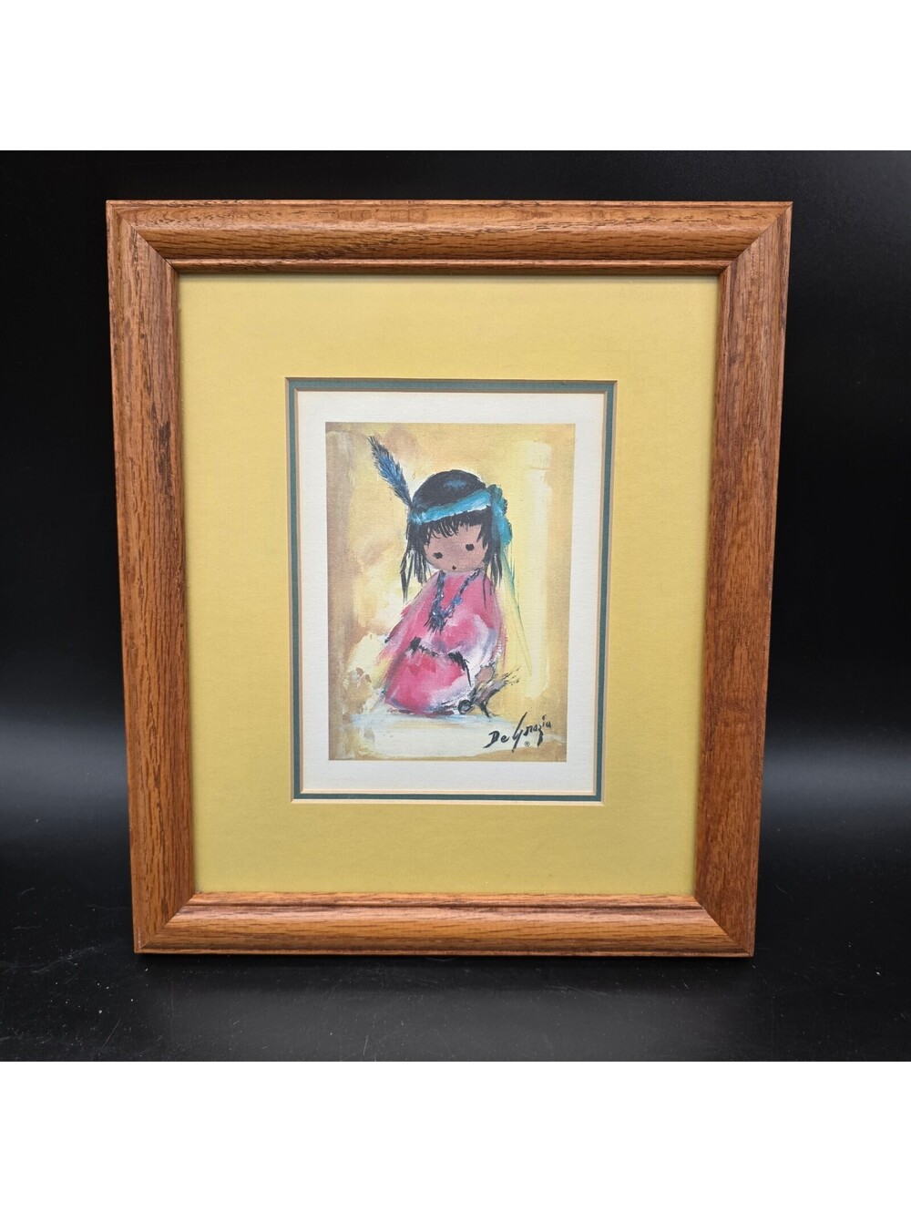 Vintage Ted DeGrazia "Love Me" Framed Print